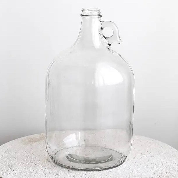 Clear Glass Jug Vase, Large