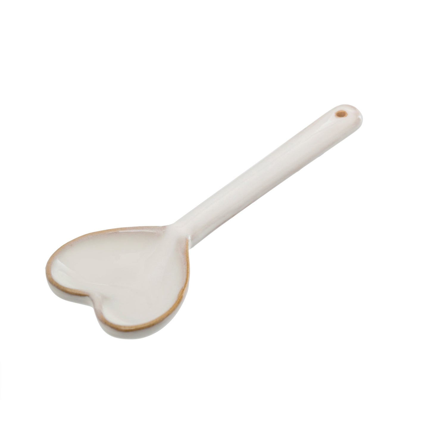 Ceramic Heart Spoon, White